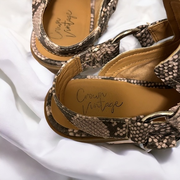 Crown vintage faux snakeskin mules sz 6.5 - Picture 5 of 6